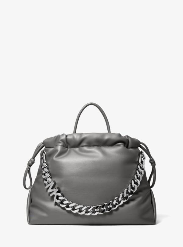 Damske Prenosná Taška Michael Kors Lina Medium Logo Faux Leather Siva - Kabelky Michael Kors Nejlevnejsi | CVZRY-0621